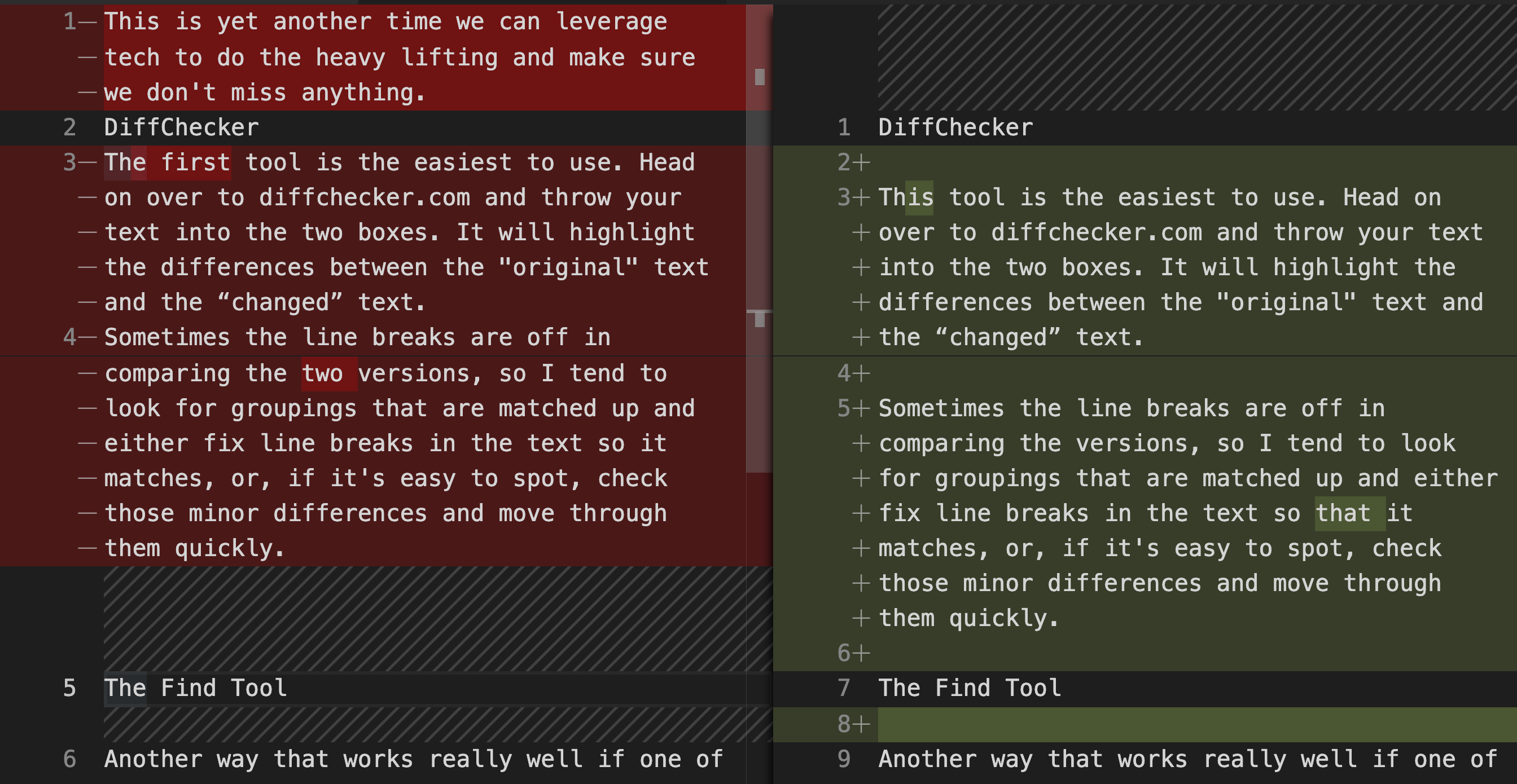 check difference in 2 files
